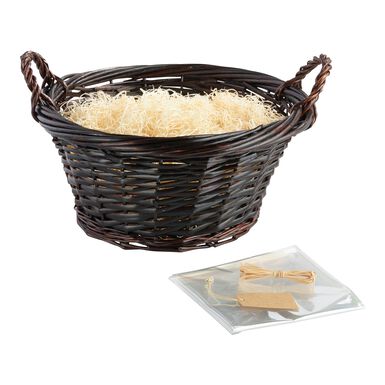 Large Round Dark Brown Gift Basket Kit Large Round Dark Brown Gift Basket Kit