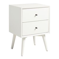 Brewton White Wood Nightstand With Drawers