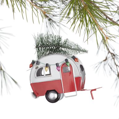 Metal Trailer with Tree Ornament Metal Trailer with Tree Ornament
