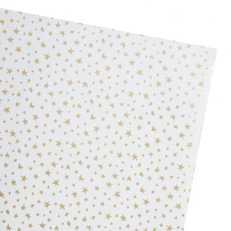 Gold Stars Kraft Wrapping Paper Roll image number 1