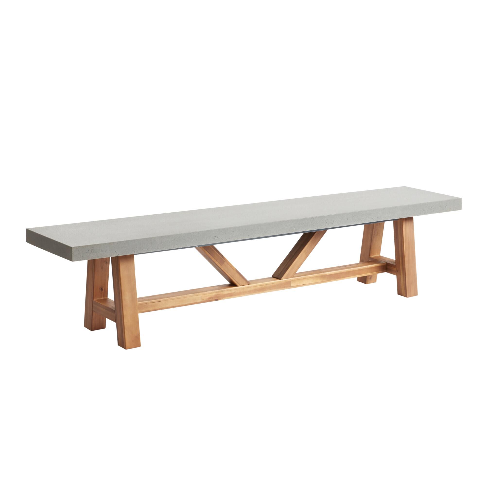 Palmera Faux Cement Outdoor Dining Bench World Market