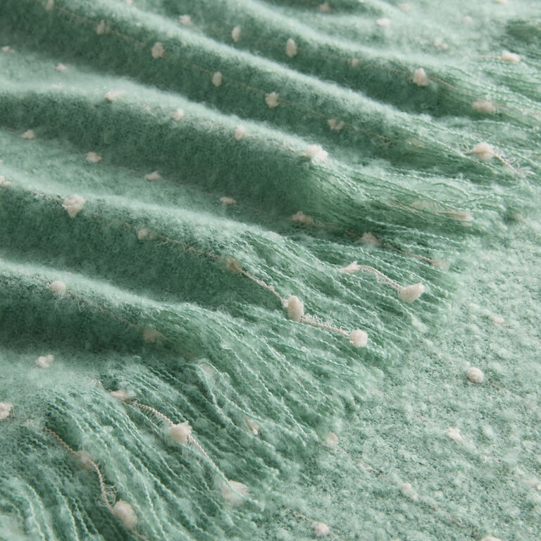 Dot Stripe Stitch Woven Throw Blanket image number 4