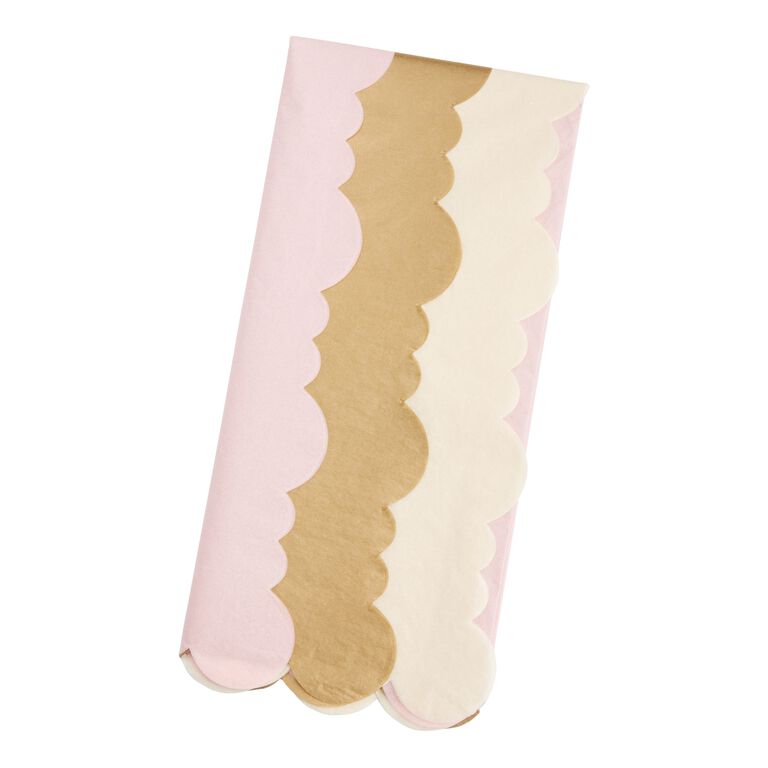 Pink, Gold And Cream Scalloped Tissue Paper Set of 2 - World Market