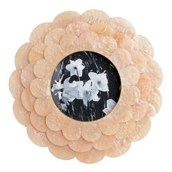Round Peach Layered Scallop Floral Frame