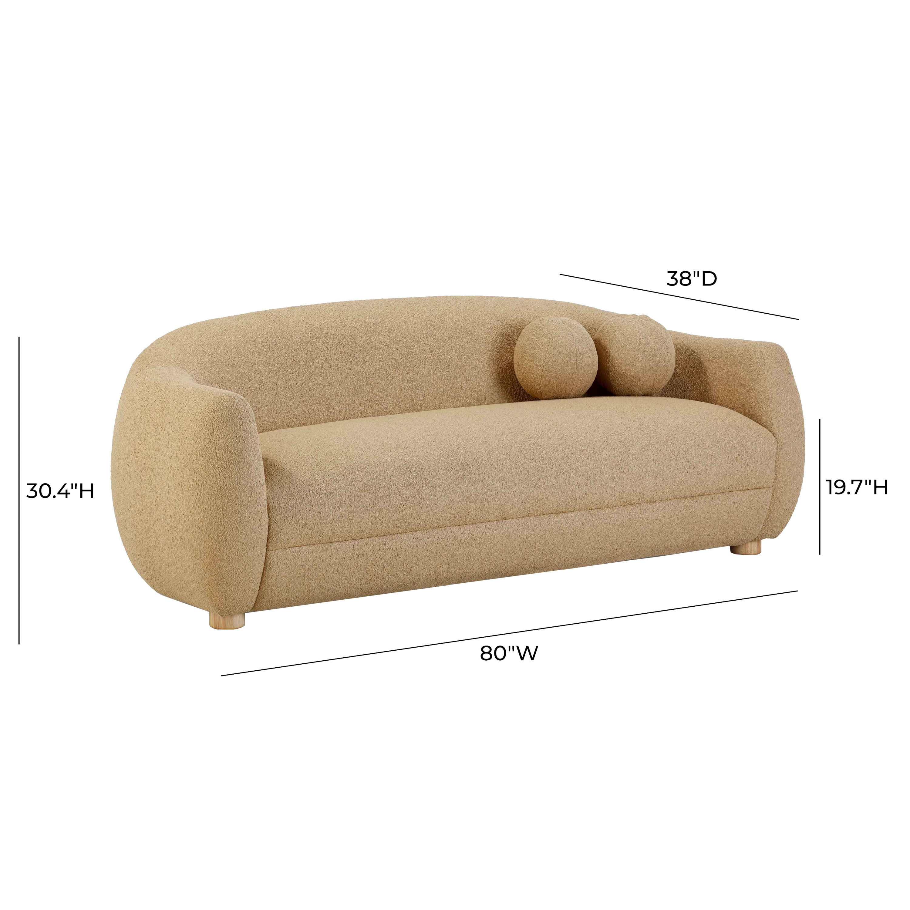 Fredo Boucle Art Deco Curved Sofa image number 6