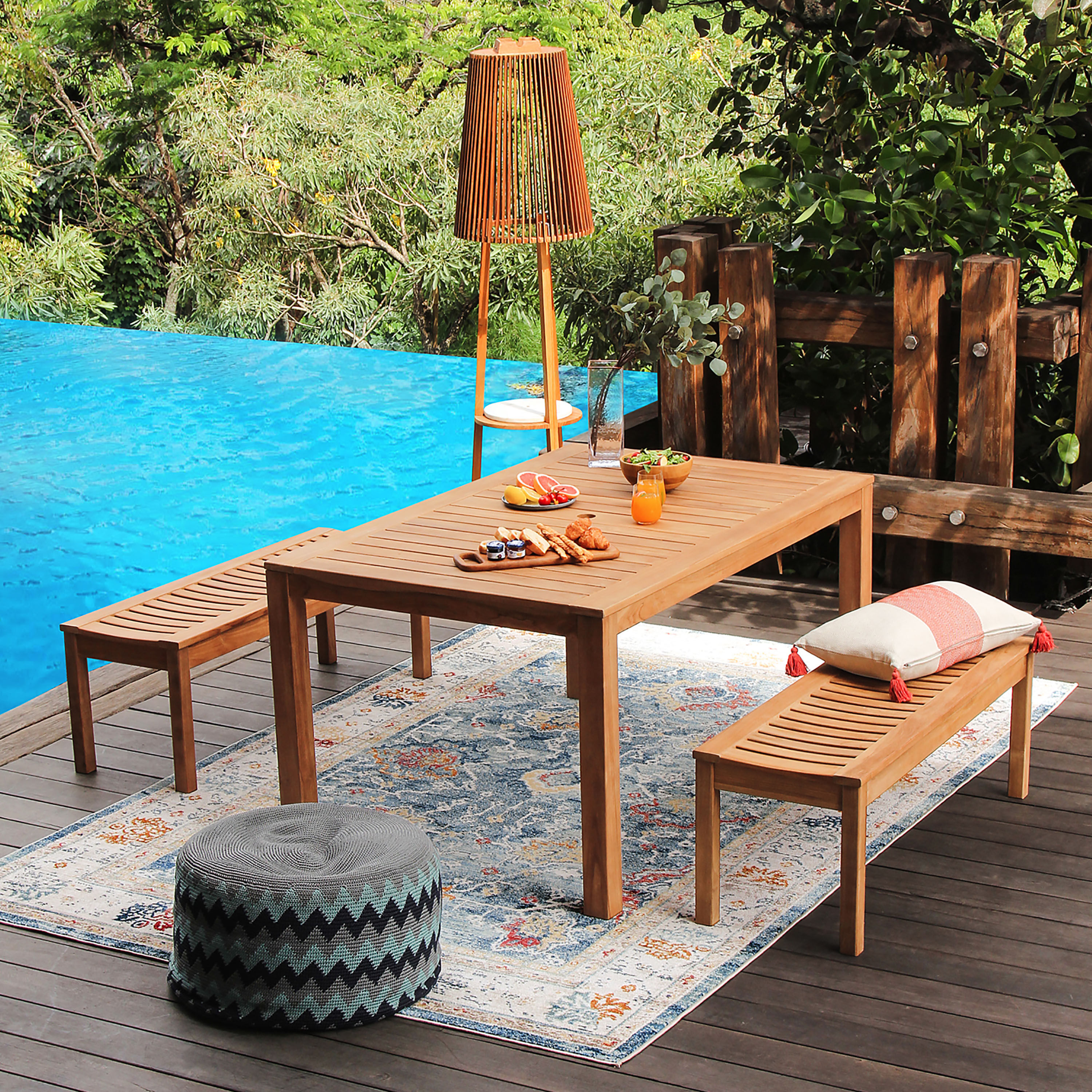 Teak 3 piece patio set discount