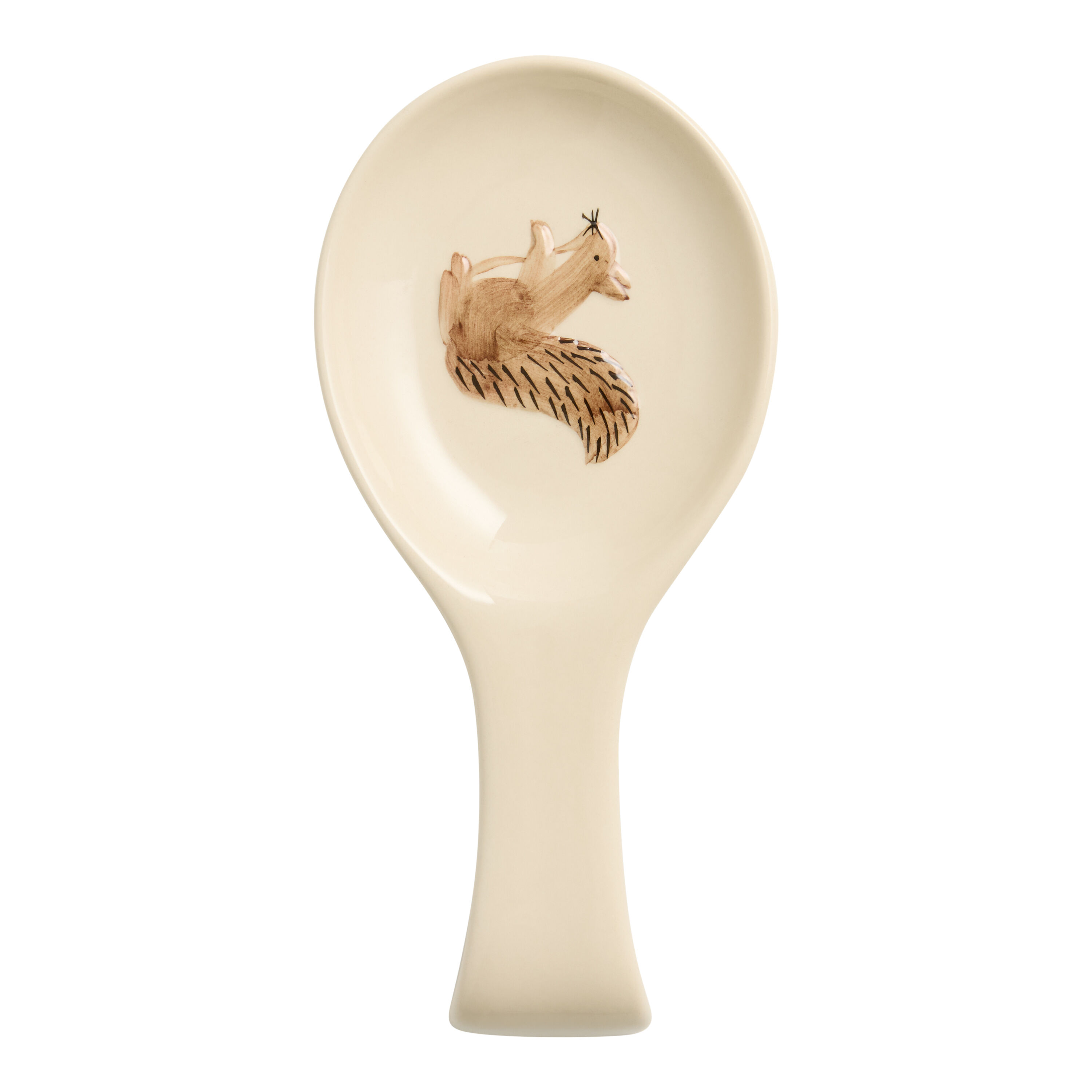 Cream Harvest Critters Squirrel Hand Painted Spoon Rest image number 2
