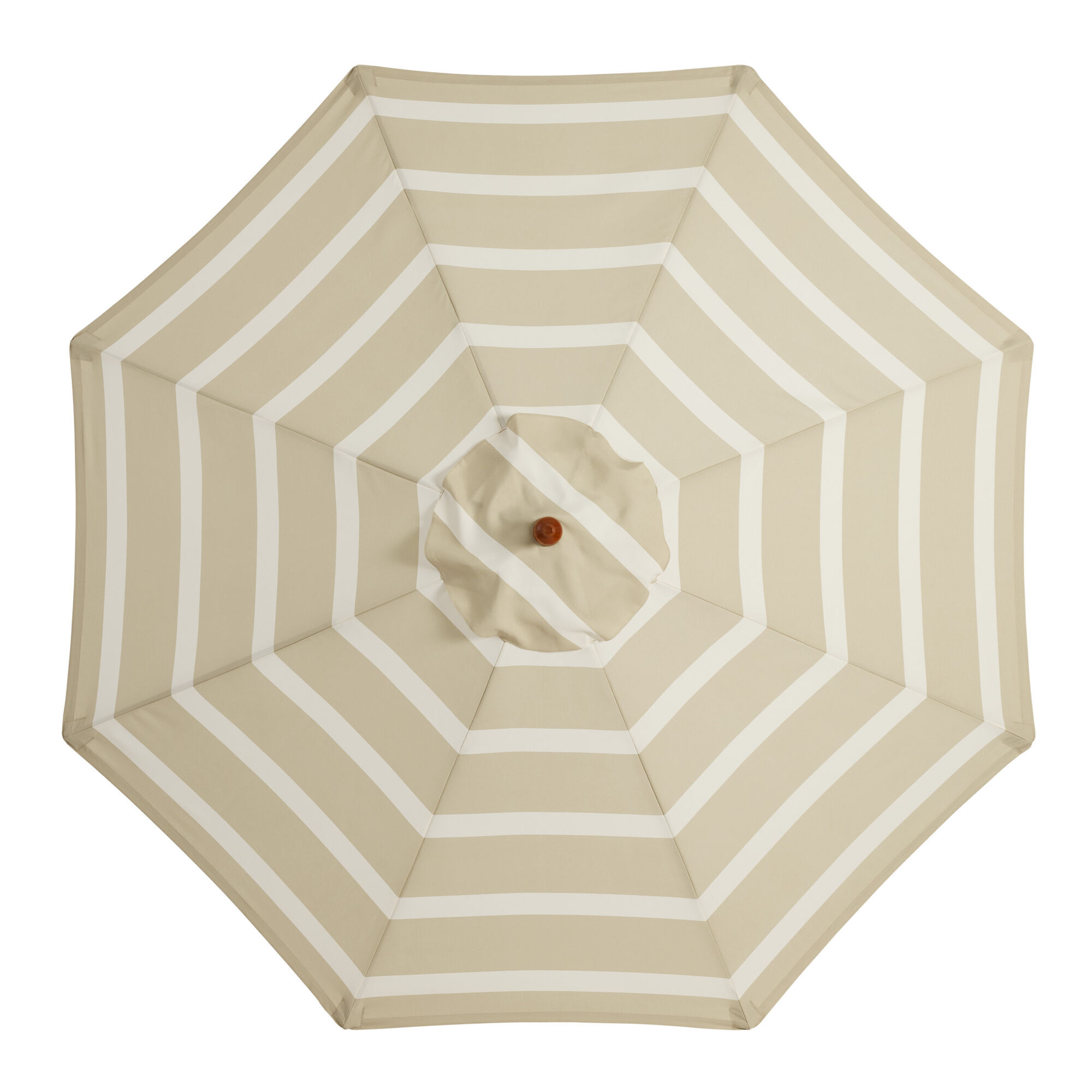 Khaki and White Stripe 9 Foot Replacement Umbrella Canopy image number 0