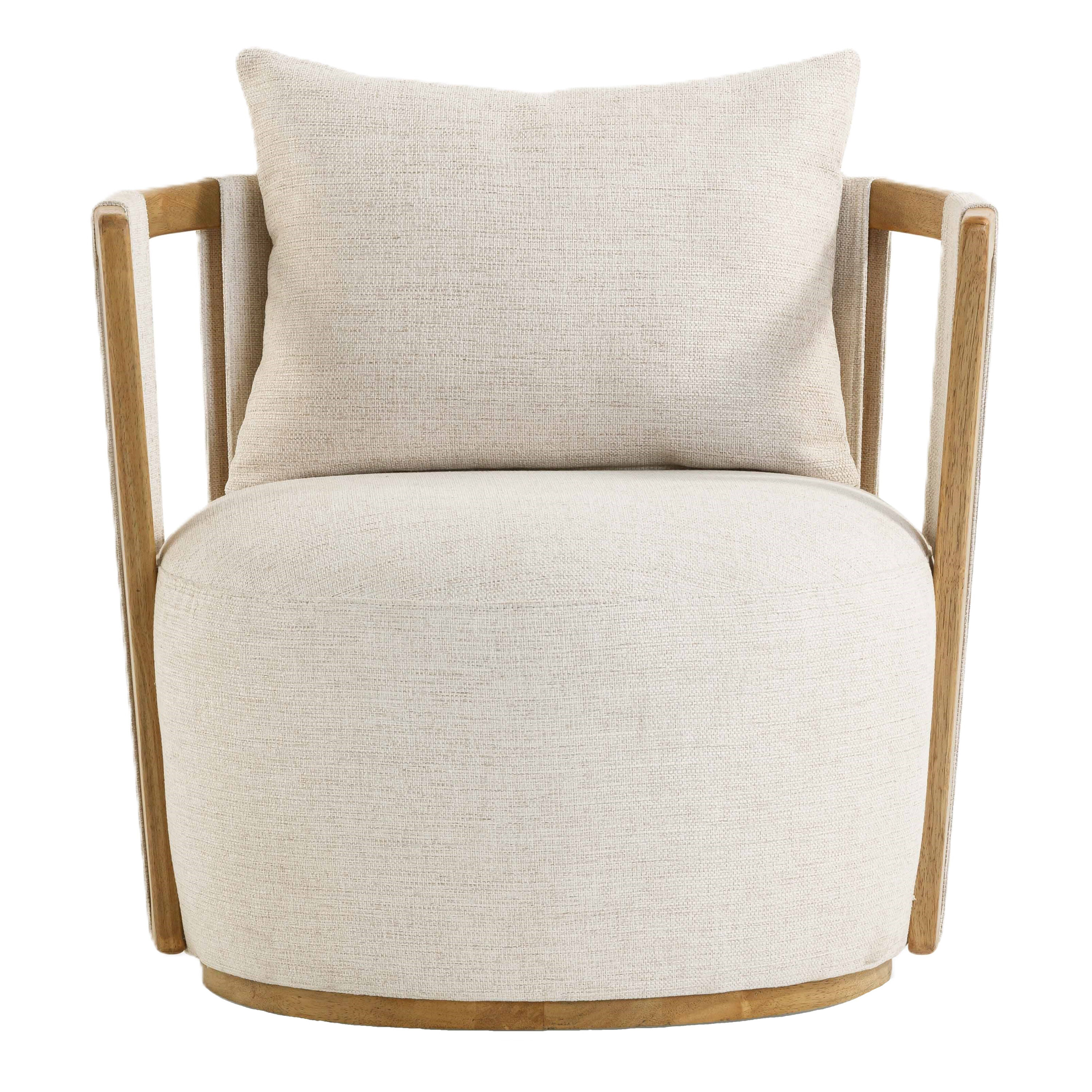 Serjeant Natural Exposed Wood Upholstered Swivel Chair image number 2