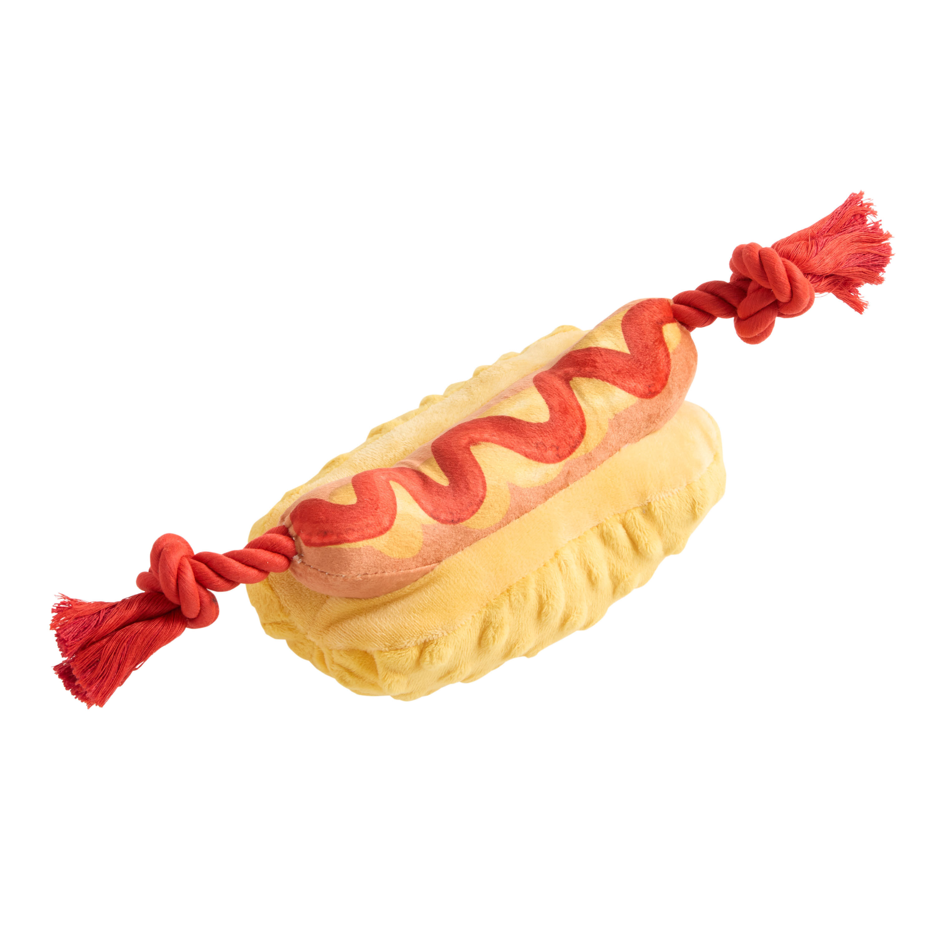 Bow Wow Plush Hot Dog Squeaky Dog Toy World Market