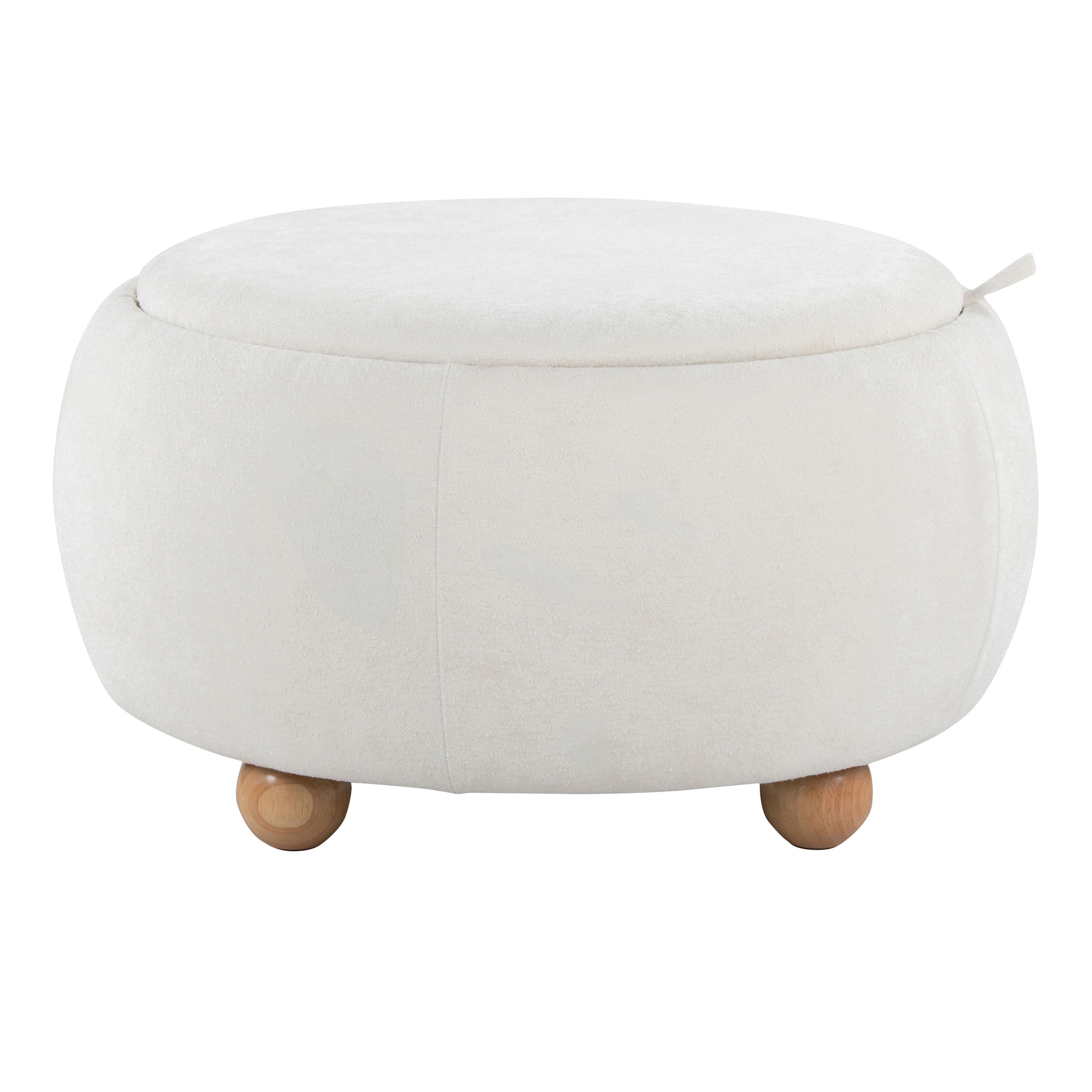 Shiloh Round Upholstered Storage Ottoman with Tray Top image number 0