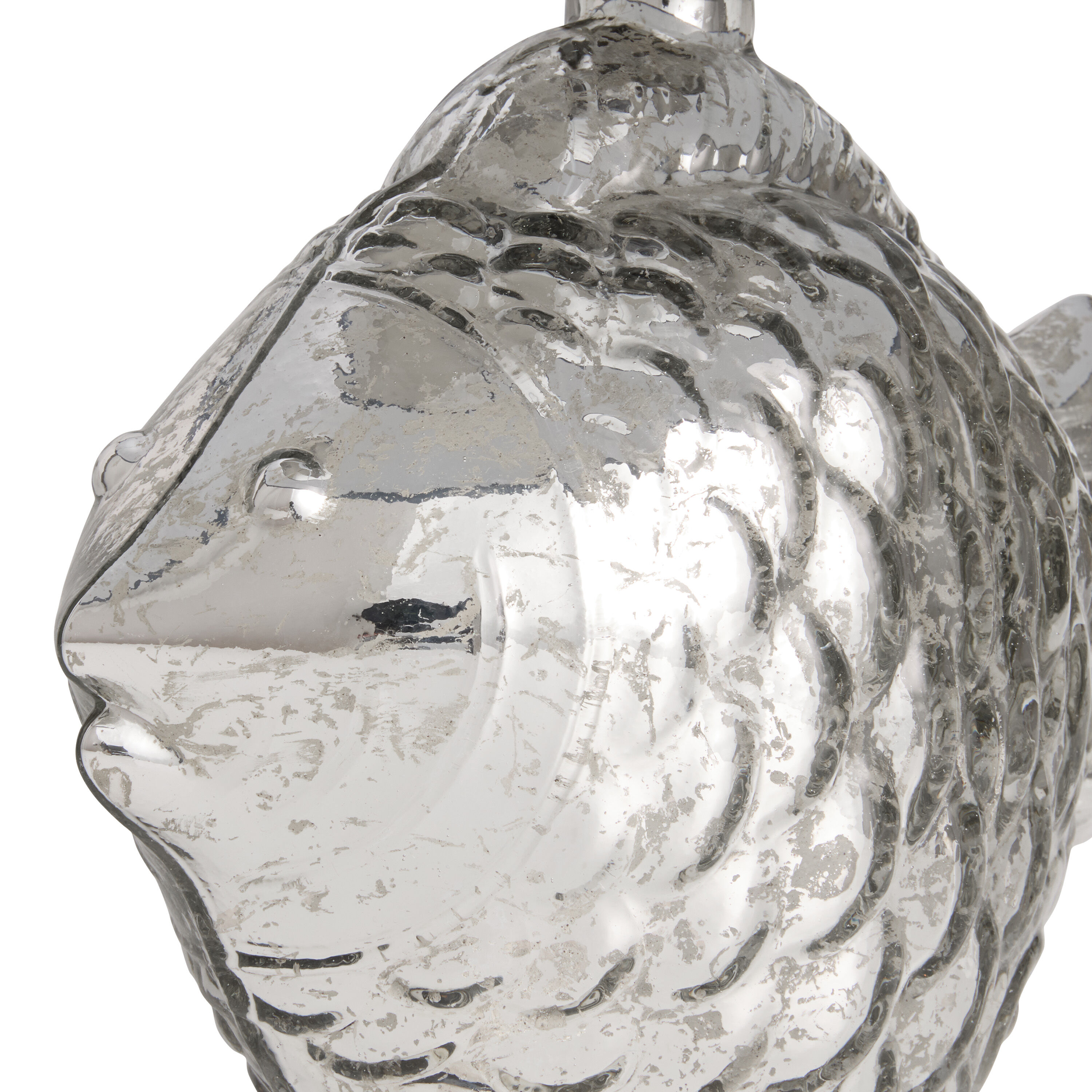 Silver Mercury Glass Scalloped Fish Shaped Table Lamp by World Market