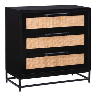 Cresset Wood and Rattan Cane 3 Drawer Storage Cabinet Cresset Wood and Rattan Cane 3 Drawer Storage Cabinet