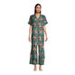 Multicolor Satin Tropical Jungle Leopard Pajama Collection image number 0