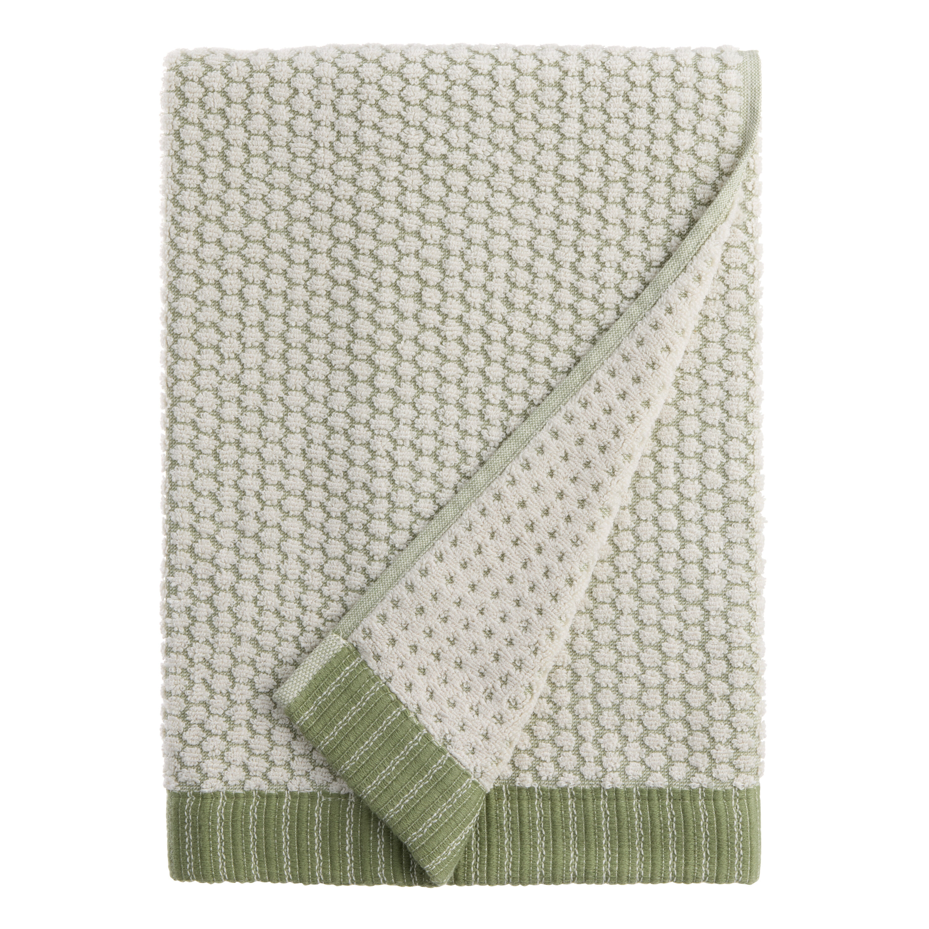 Allegra Ivory Sculpted Dot Bath Towel image number 0