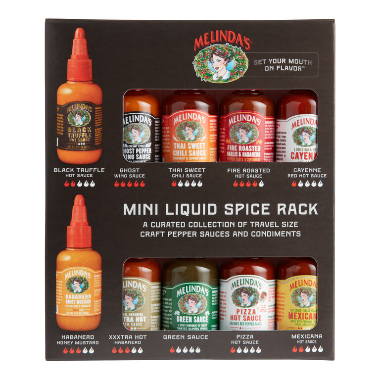 Melinda's Mini Liquid Spice Rack Hot Sauce Gift Set 10 Pack