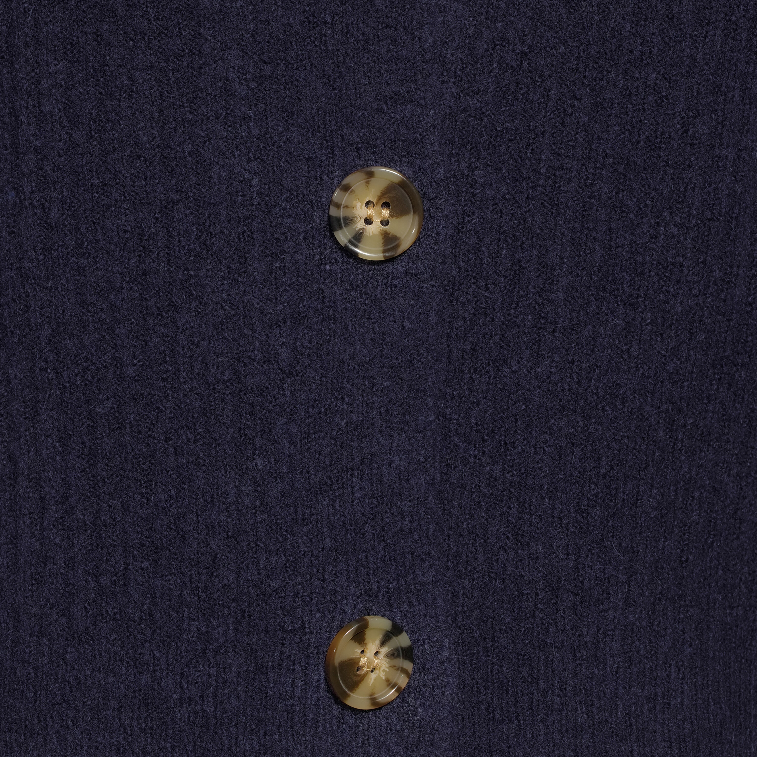 Navy Blue Recycled Yarn Brushed Cable Knit Cardigan image number 1