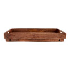 Natural Wood Bed Serving Tray with Folding Legs