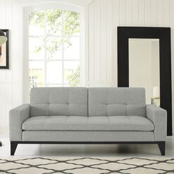 Merton Gray Tufted Convertible Sleeper Sofa with USB Ports