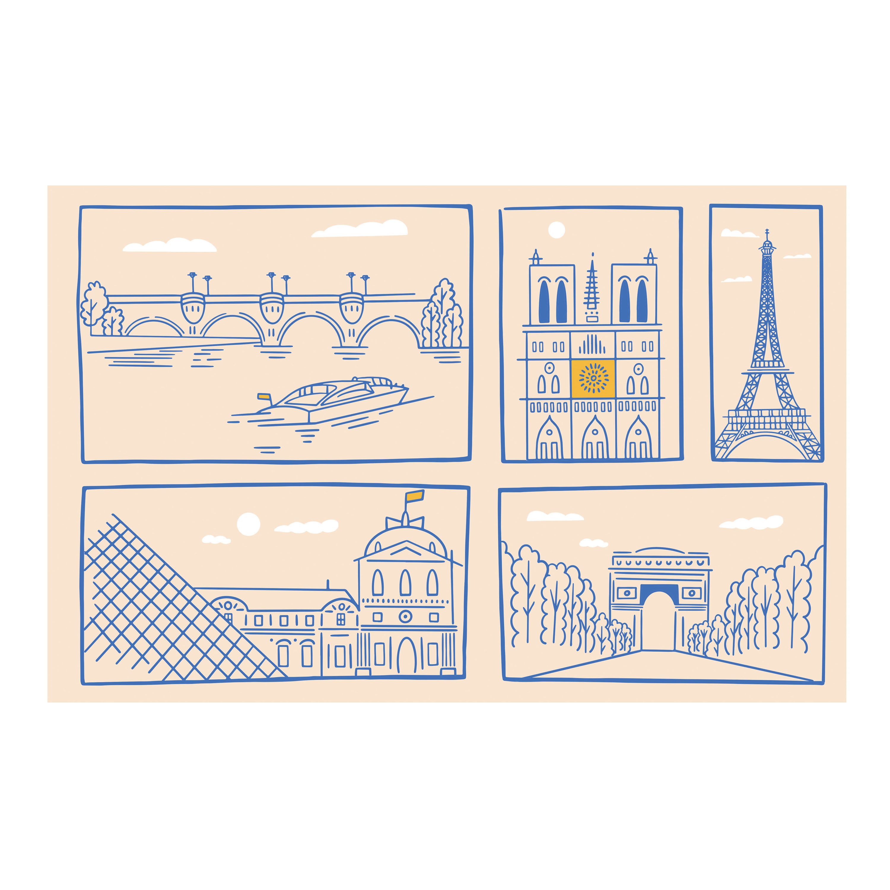 Buen Dia Parisian Monuments Wall Art Print image number 0