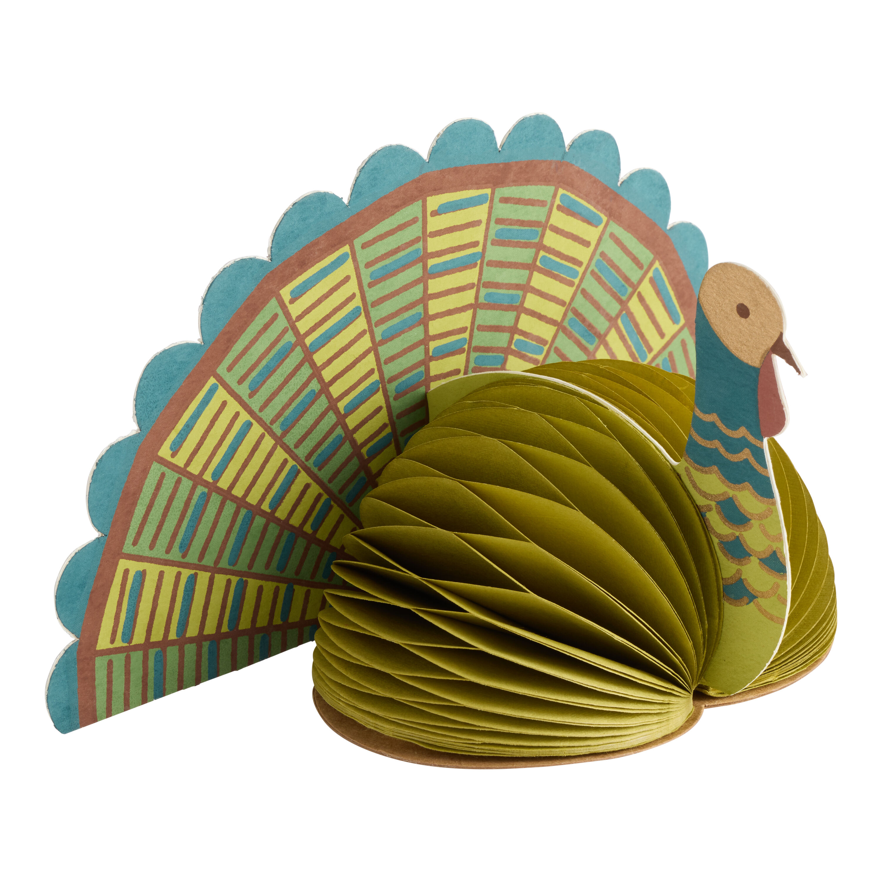 Handmade Paper Honeycomb Turkey Decor image number 0
