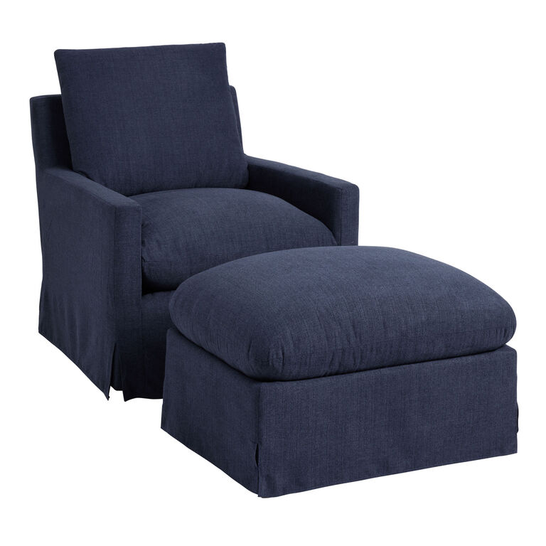 Brynn Feather Filled Swivel Chair Ottoman image number 5