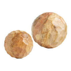 Carved Wood Ball Decor