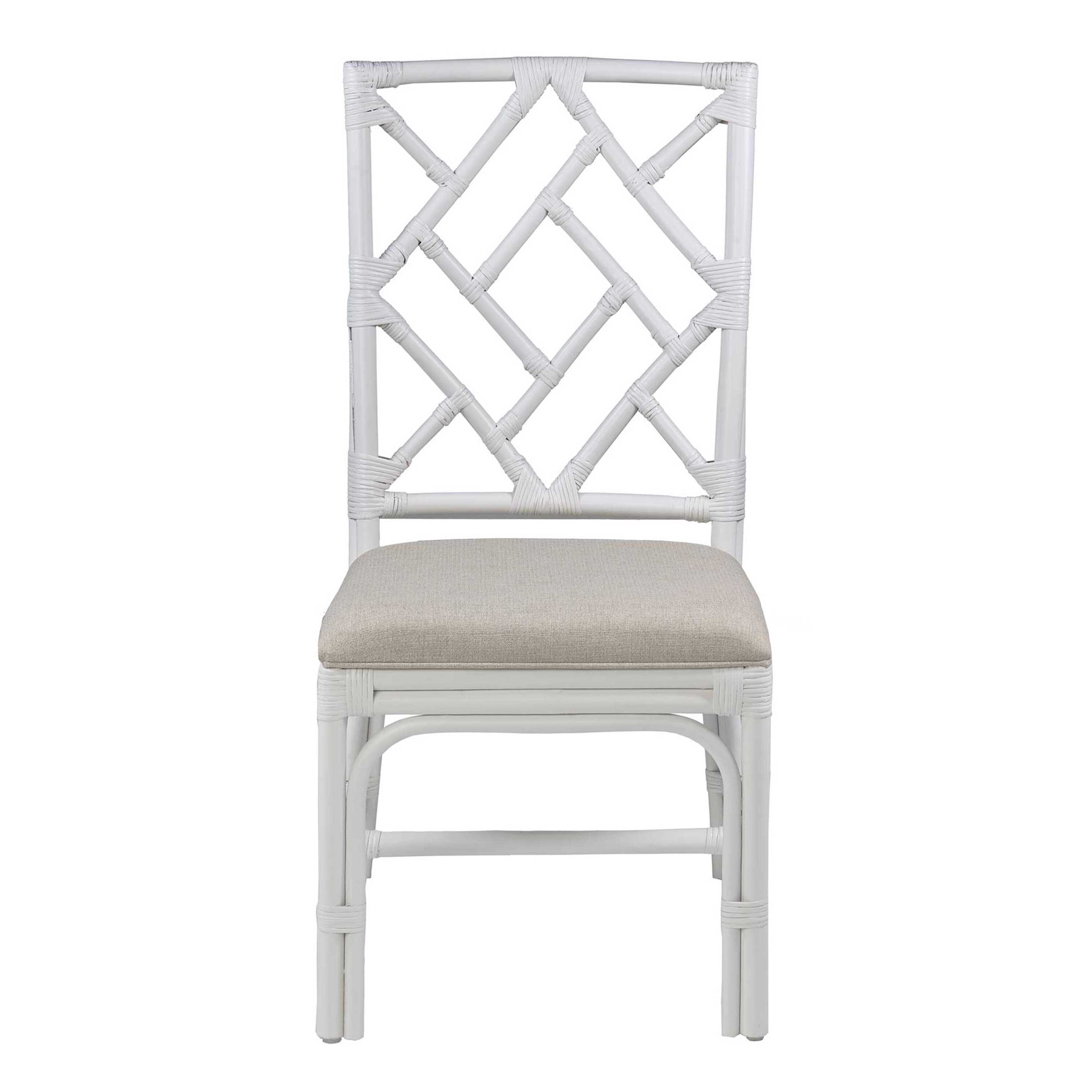 Minerve Rattan Geo Upholstered Dining Chair 2 Piece Set image number 2