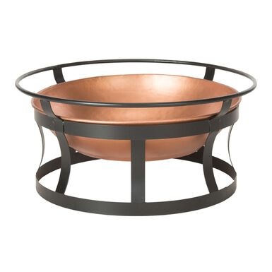 Copper Bowl and Black Steel Fire Pit Copper Bowl and Black Steel Fire Pit