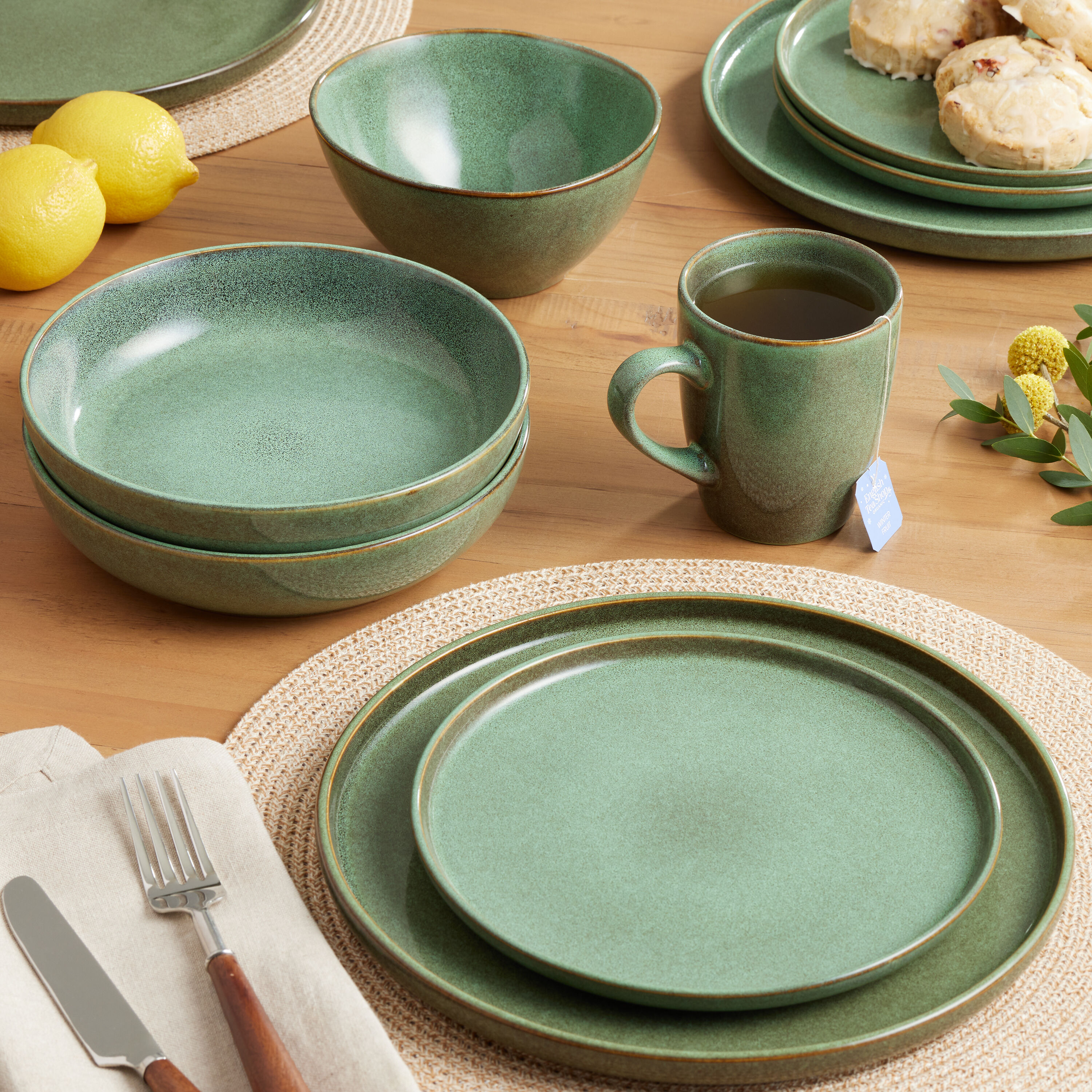 Grove Green Speckled Reactive Glaze Dinnerware Collection World Market