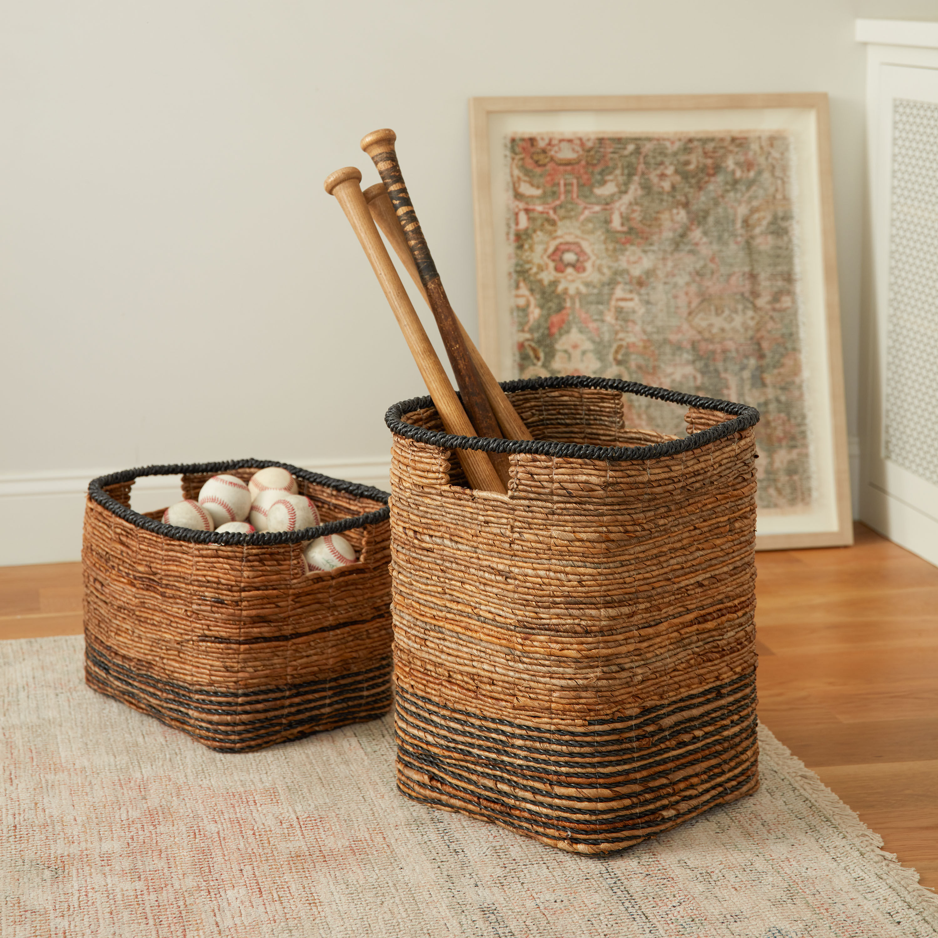 Palma Banana Bark And Raffia Basket World Market