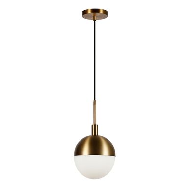 Frosted Glass and Brass Orb Pendant Lamp Frosted Glass and Brass Orb Pendant Lamp