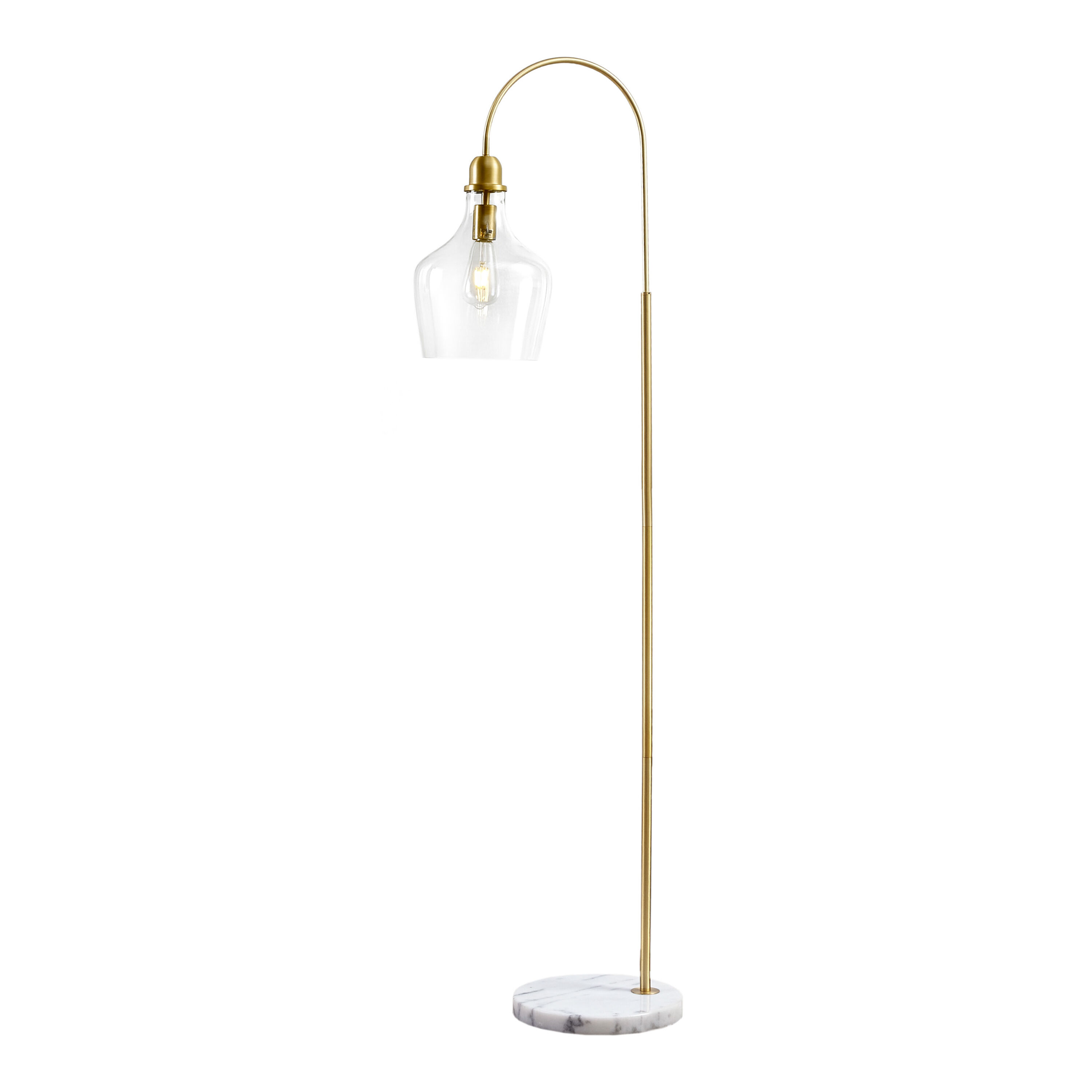 Troy Antiqued Brass And Black Floor Lamp World Market