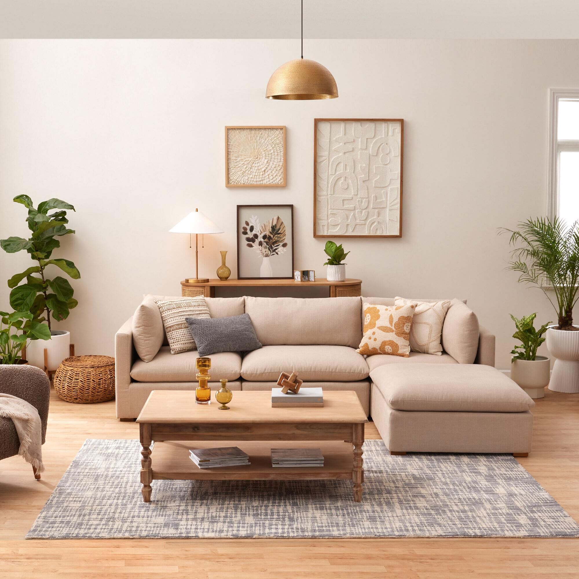 Weston Sand Pillow Top Modular Sectional Ottoman World Market