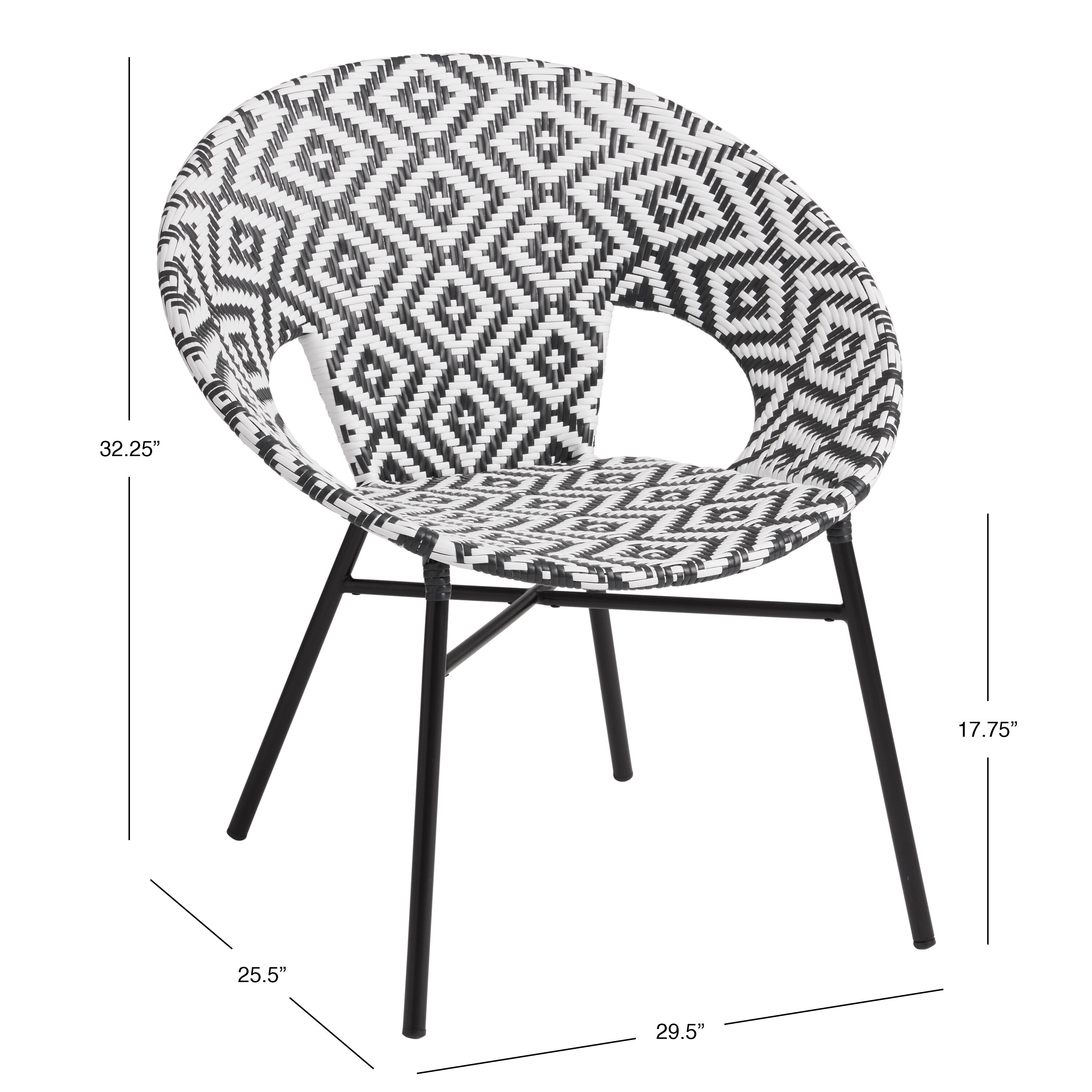 Camden Round Patterned All Weather Wicker Outdoor Chair image number 4