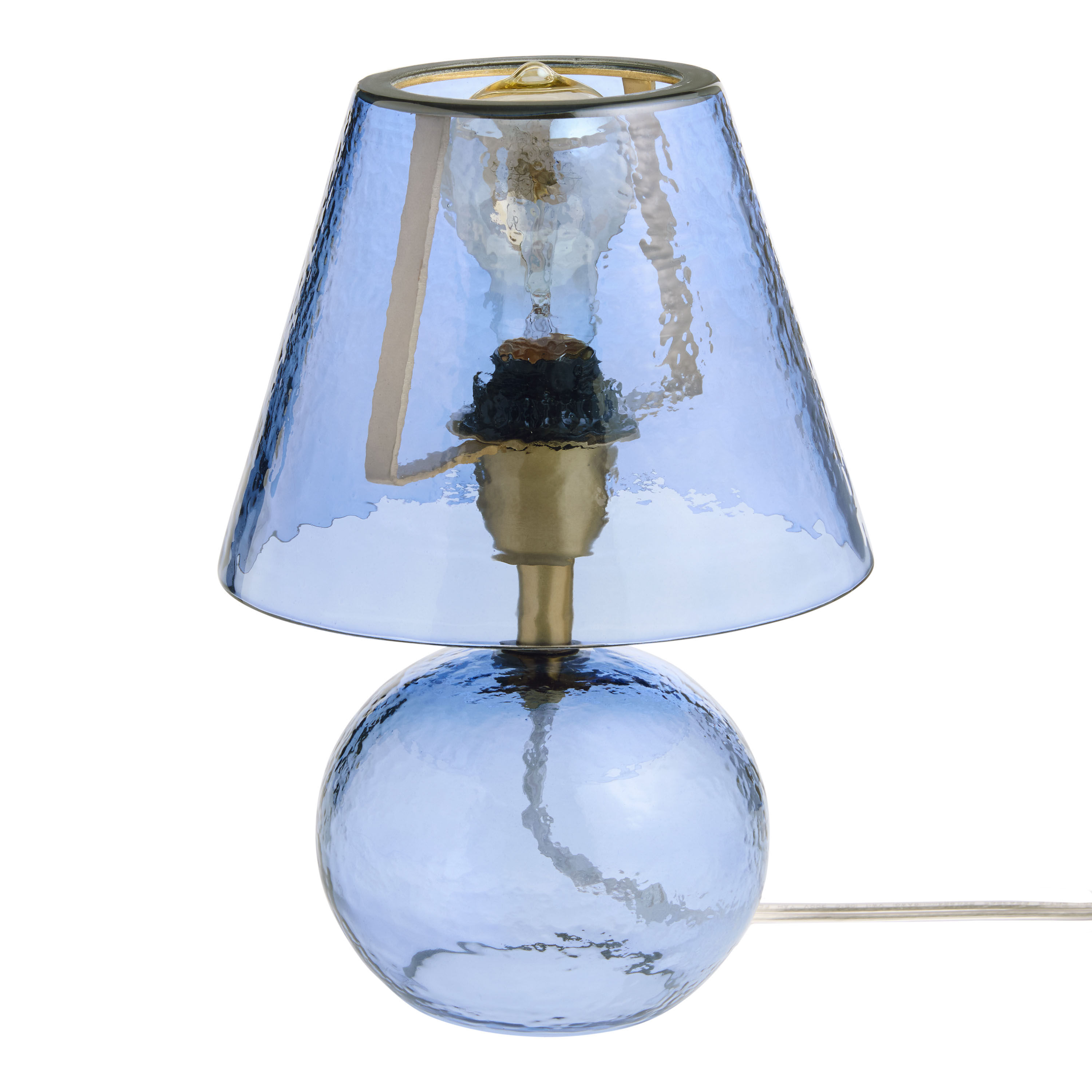 Becca Mini Glass and Brass Metal Textured Table Lamp World Market