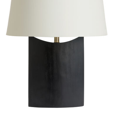 Cerro Black Wood Block Curved Column Table Lamp Base Cerro Black Wood Block Curved Column Table Lamp Base