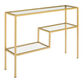 Ezra Metal and Glass Console Table with Shelves image number 0