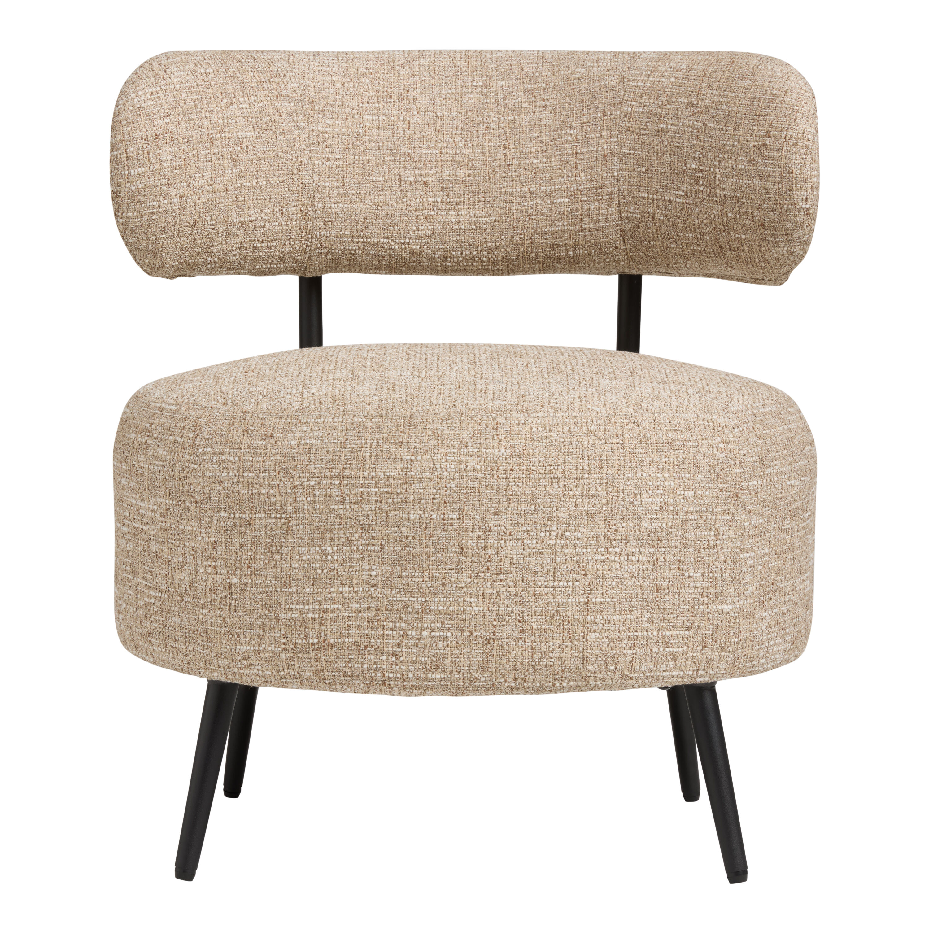 Ronan Dark Oatmeal Tweed Upholstered Chair and Ottoman Set image number 2