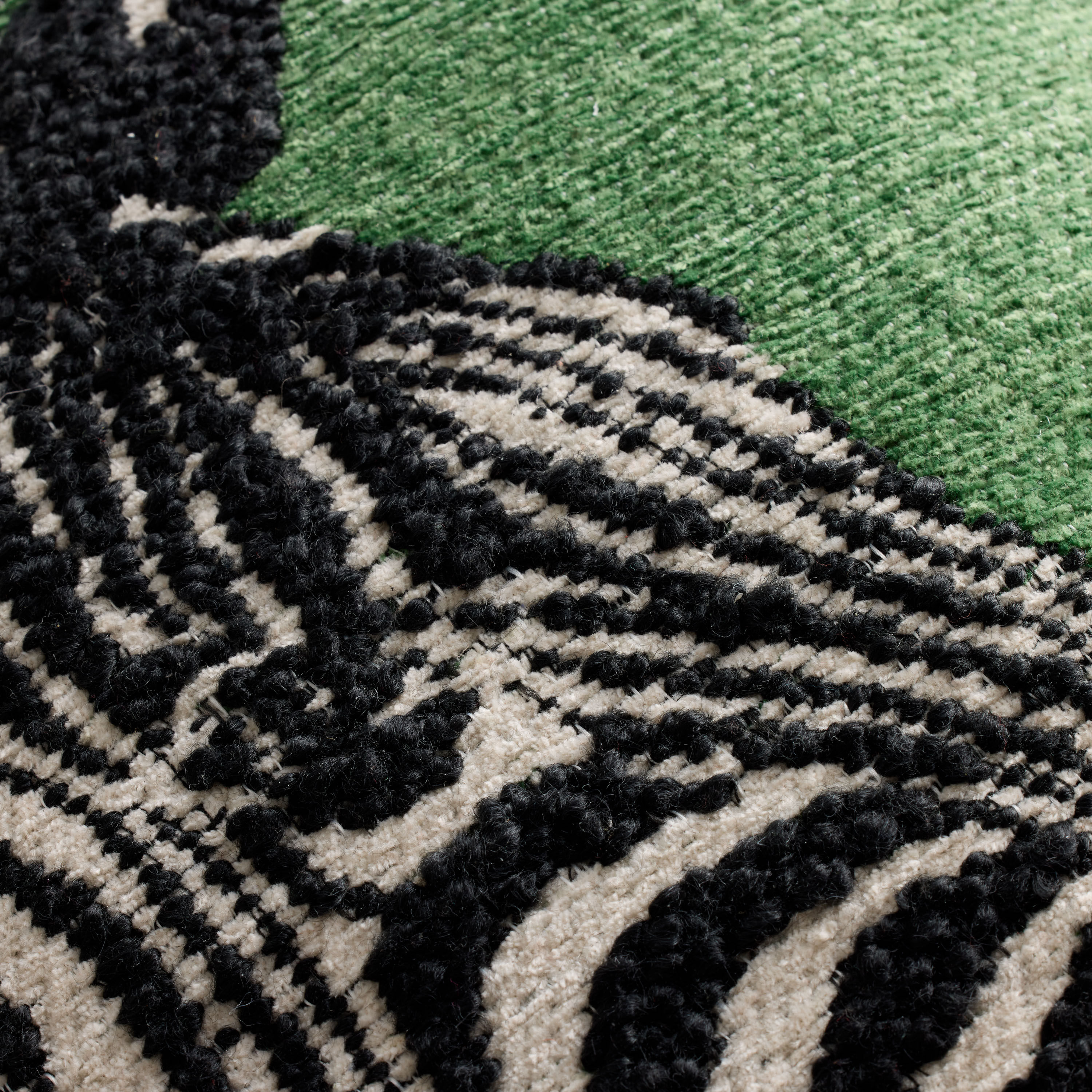 Green Woven Zebra Throw Pillow image number 2