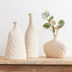 Tall Natural Textured Hammered Ceramic Vase