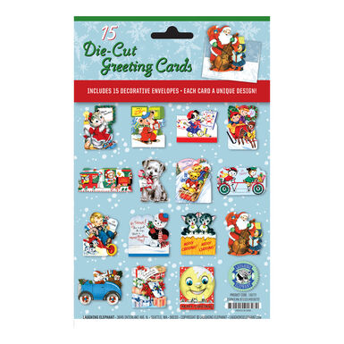 Merry Christmas Vintage Die-Cut Holiday Cards 15 Count Merry Christmas Vintage Die-Cut Holiday Cards 15 Count