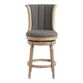 Linen Channel Back Swivel Counter Stool image number 1