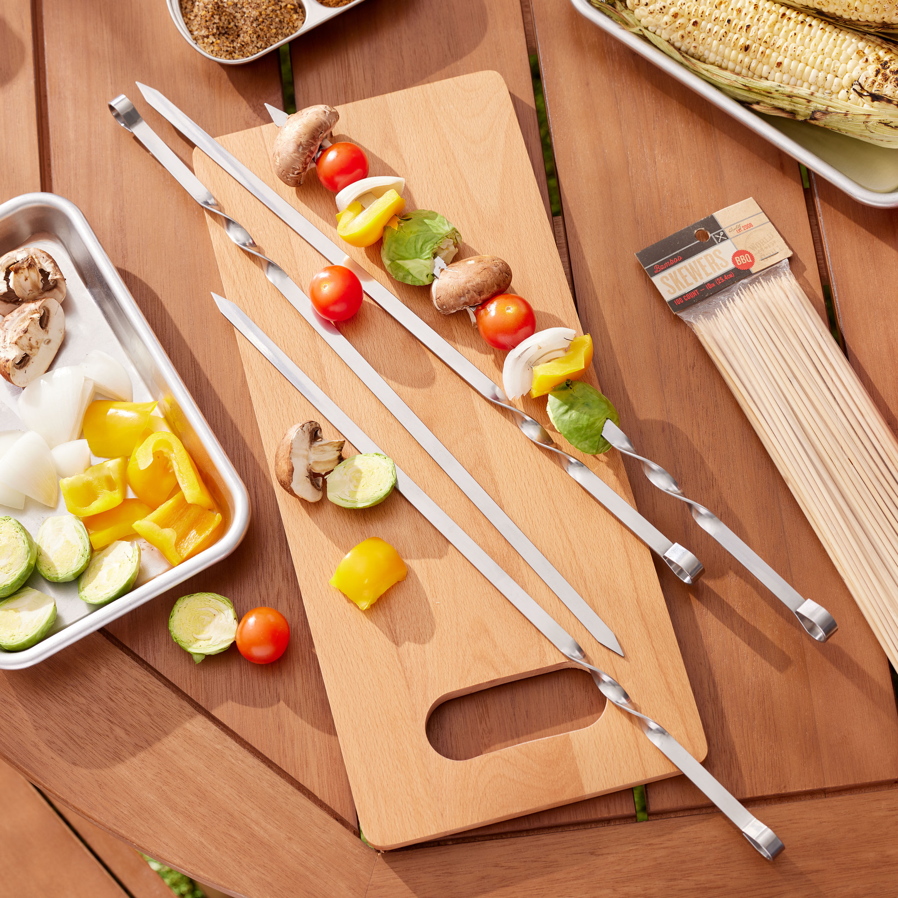 Metal shish 2025 kabob skewers