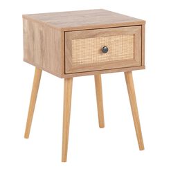 Mia Cane Front End Table with Drawer