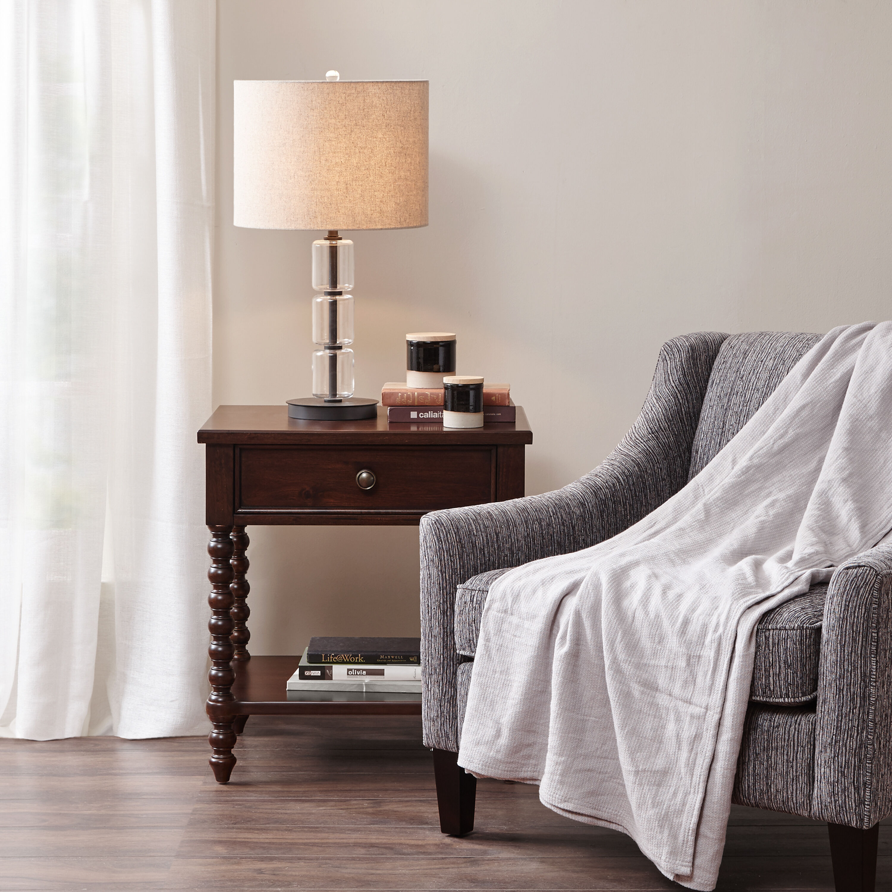 Turned leg best sale nightstand