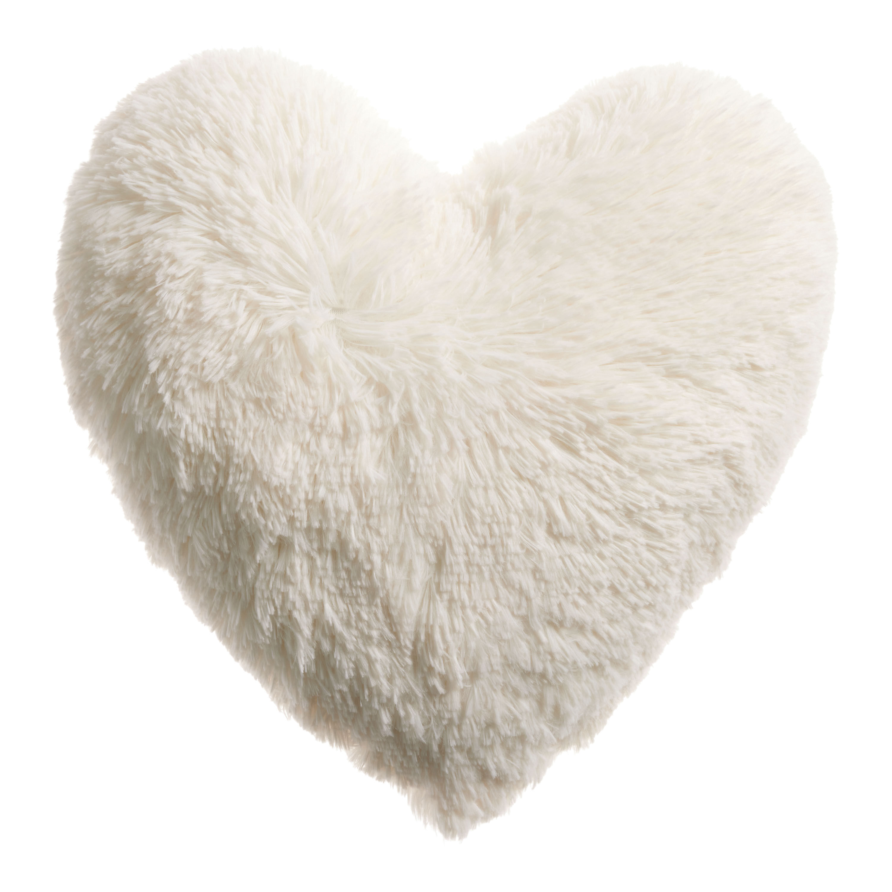 Shaggy Heart Shaped Throw Pillow