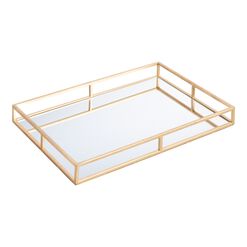 Cole Antique Brass Mirrored Bar Tray