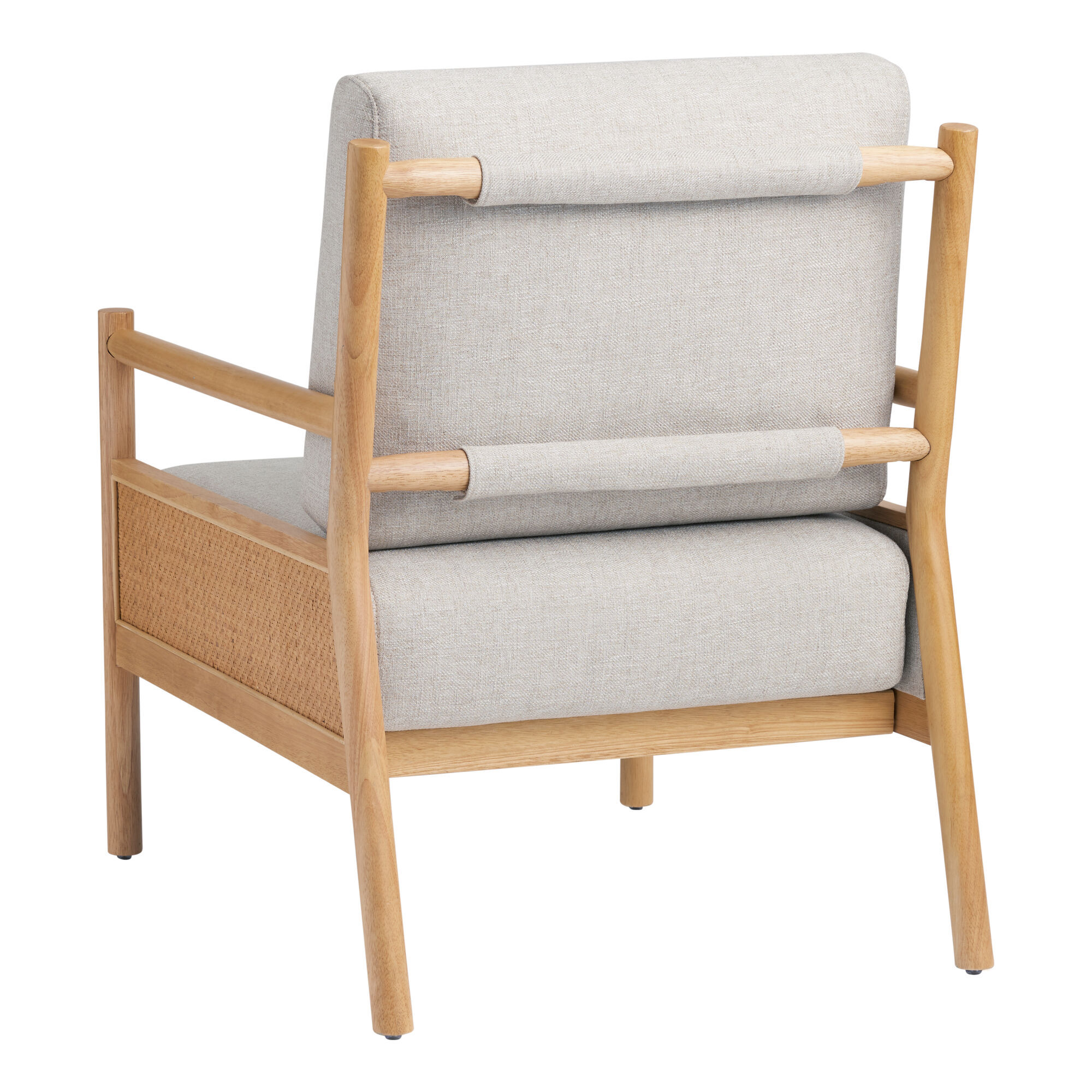 Murphy Natural Wood and Rattan Cane Upholstered Chair World Market