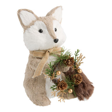 Fabric Fox with Wreath Decor Fabric Fox with Wreath Decor